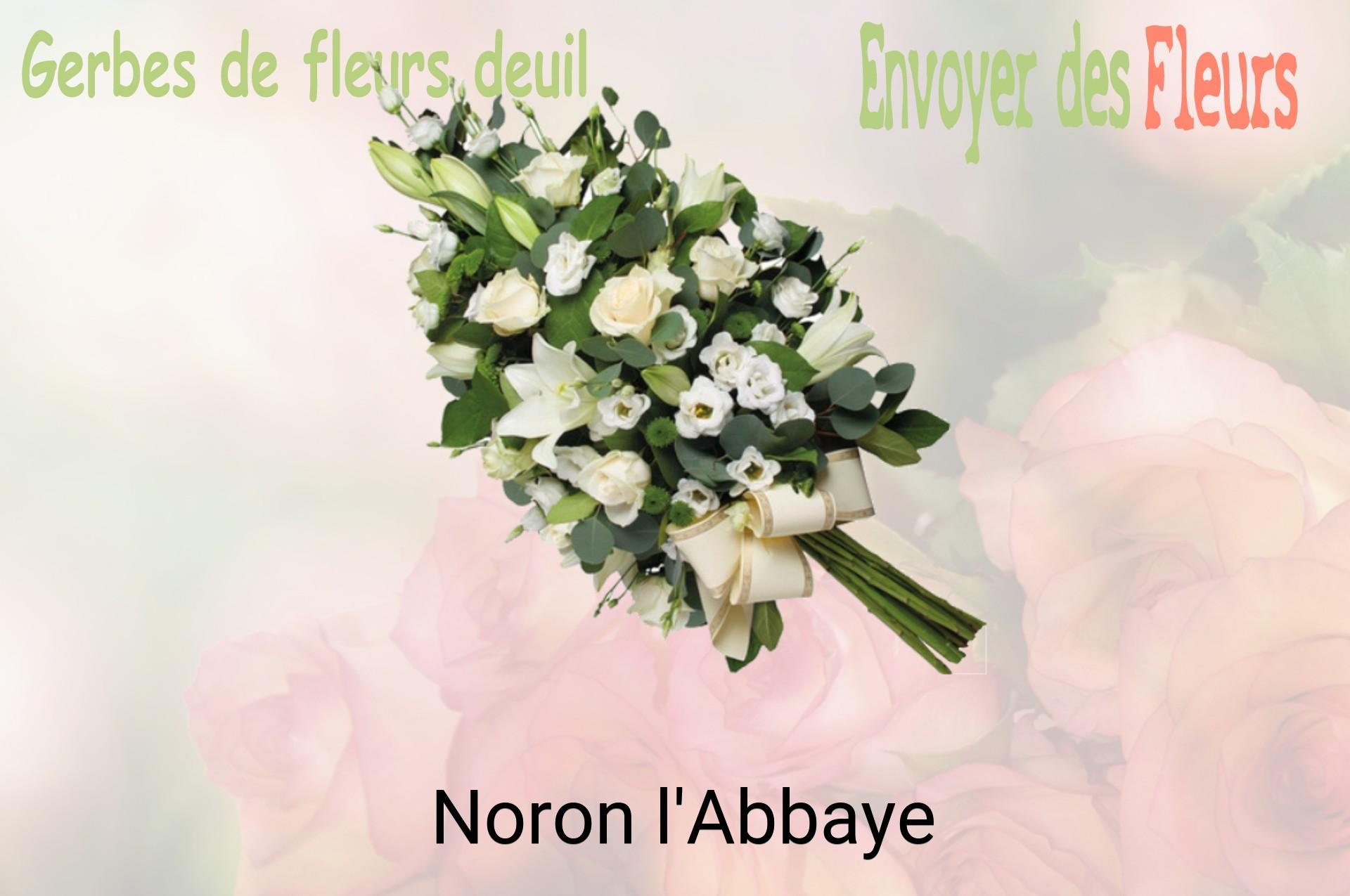 Gerbe de fleurs de deuil livrée à Noron-l'Abbaye